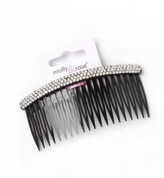 Picture of 8343 / 3430 10CM BLACK SIDE COMB WITH DIAMANTE STONES